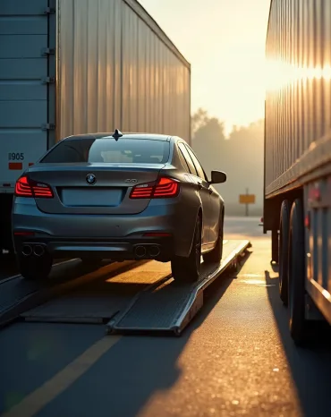 Car being loaded onto a trailer, showcasing auto transport services in Tallahassee, FL.